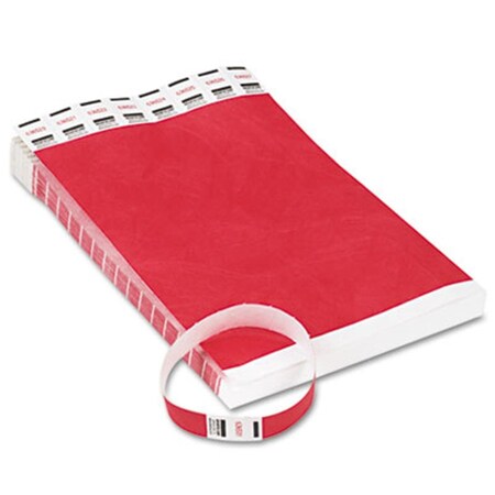 Workstationpro Crowd Management Wristbands, Sequentially Numbered, Red, 500-Pack, 500PK TH182319